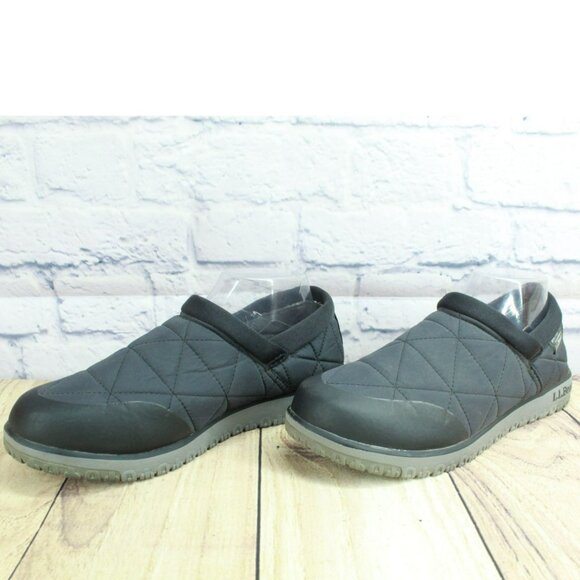 LL Bean Ultralight Black Nylon Insulated Waterproof Quilted Ankle Shoes Size 9 M - Picture 2 of 10